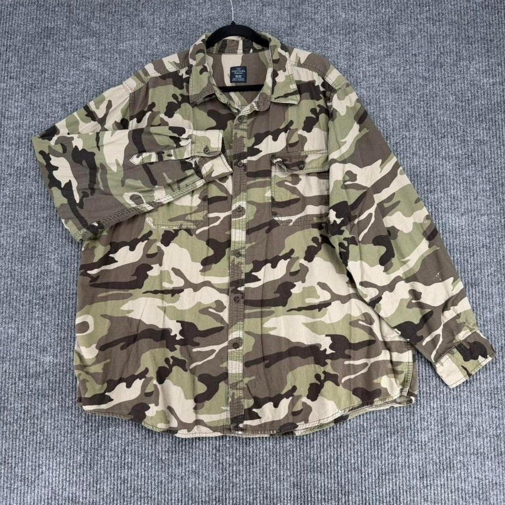 Faded Glory camo utility shirt jacket men's 2XL paint splatter grunge workwear